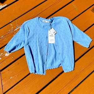 Nwt Zara heart eyelet cardigan